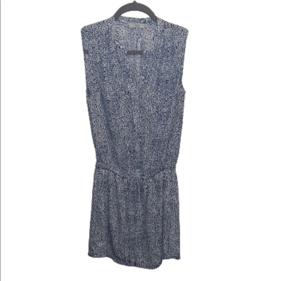 Dalia Blue/White Patterned Sleeveless Dress Size Xs